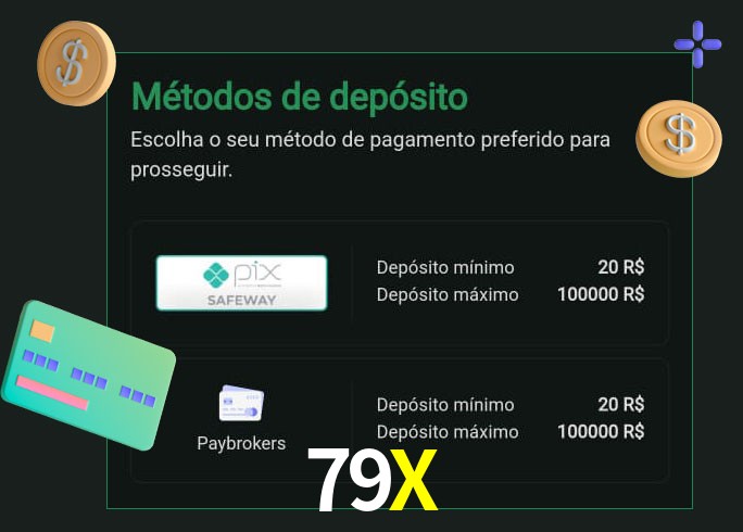 O cassino 79X oferece uma grande variedade de métodos de pagamento